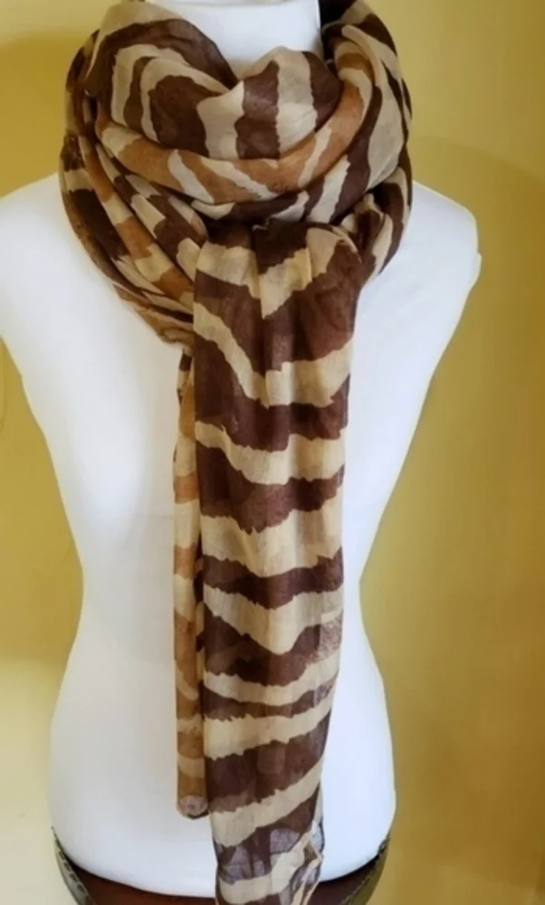 NWT ‎ Shades of Brown Zebra Large Scarf
